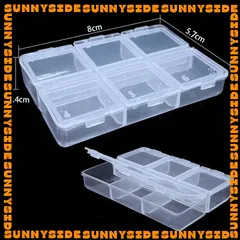 Hộp 6/8 Ngăn Trong Suốt Đựng Hạt Cườm, Đá, Nguyên Liệu Thủ Công DIY Tiện Lợi