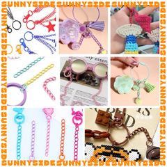 02 Cái Móc Khoá Nhiều Màu Khoen Tròn Dẹp 25cm Loại 1 Bền Màu Móc Chìa Khoá Móc Cài Thú Handmade DIY