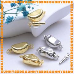 1 Cái Khoá Chốt Bấm Hình Đậu 18K Cao Cấp Làm Trang Sức Handmade DIY Phụ Kiện Khóa Đậu Làm Vòng Tay, Vòng Cổ DIY