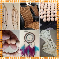 Gói 10 Hạt Gỗ Tròn Nhiều Kích Thước Làm Túi Tỏi, Macrame, Đồ Trang Sức Thủ Công Handmade DIY