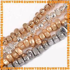 Gói 50 Hạt Cườm Hình Sỏi Hình Hạt Đá Hematit Thiên Nhiên Đủ Màu Xỏ Vòng Làm Trang Sức Handmade DIY