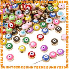 Gói 10 Hạt Charm Hạt Xỏ Mắt Quỷ Evil Eye 8mm Đủ Màu Làm Phụ Kiện Trang Sức Handmade DIY