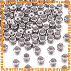50 Hạt Bi Bóp Bi Chặn Inox Thép Không Gỉ Cao Cấp Kẹp Cố Định Xỏ Vòng Làm Trang Sức Handmade DIY