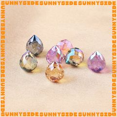 10 Viên Pha Lê Giọt Nước Lỗ Ngang Loại 1 Dùng Đính Kết Làm Phụ Kiện Trang Sức Handmade DIY