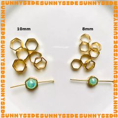 Gói 5 Cái Charm Khung Lồng Hạt Mạ Vàng 14K Hình Lục Giác Cao Cấp Làm Trang Sức Handmade DIY