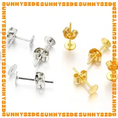 10 Cặp Móc Bông Tai Đĩa Phẳng Dùng Làm Phôi Khuyên Tai / Trang Sức Handmade DIY Phụ Kiện Đế Khuyên Tai