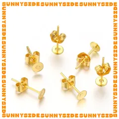10 Cặp Móc Bông Tai Đĩa Phẳng Dùng Làm Phôi Khuyên Tai / Trang Sức Handmade DIY Phụ Kiện Đế Khuyên Tai