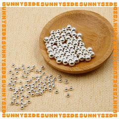 (Bạc S925) 10 Viên Bi Bạc Tròn Trơn Chuẩn S925 Size 2.5mm - 4mm Làm Trang Sức Handmade DIY