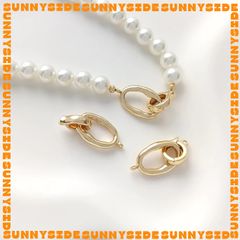 [Size Lớn] Khóa Oval Mạ Vàng 14K Cao Cấp Làm Vòng Tay Dây Chuyền Trang Sức Handmade DIY