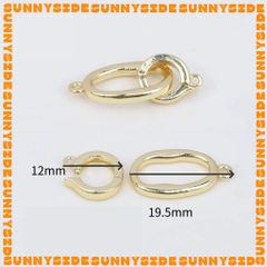 [Size Lớn] Khóa Oval Mạ Vàng 14K Cao Cấp Làm Vòng Tay Dây Chuyền Trang Sức Handmade DIY