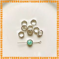 Gói 5 Cái Charm Khung Lồng Hạt Mạ Vàng 14K Hình Lục Giác Cao Cấp Làm Trang Sức Handmade DIY