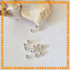 (Bạc S925) 10 Viên Bi Bạc Tròn Trơn Chuẩn S925 Size 2.5mm - 4mm Làm Trang Sức Handmade DIY