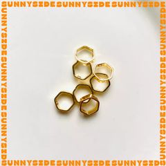 Gói 5 Cái Charm Khung Lồng Hạt Mạ Vàng 14K Hình Lục Giác Cao Cấp Làm Trang Sức Handmade DIY