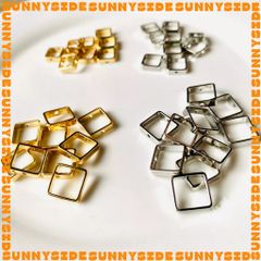 Gói 5 Cái Charm Khung Lồng Hạt Mạ Vàng 14K Hình Vuông Cao Cấp Làm Trang Sức Handmade DIY
