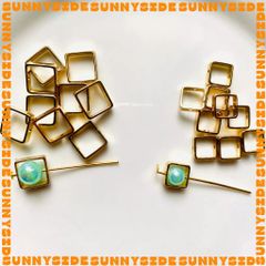 Gói 5 Cái Charm Khung Lồng Hạt Mạ Vàng 14K Hình Vuông Cao Cấp Làm Trang Sức Handmade DIY