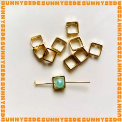 Gói 5 Cái Charm Khung Lồng Hạt Mạ Vàng 14K Hình Vuông Cao Cấp Làm Trang Sức Handmade DIY