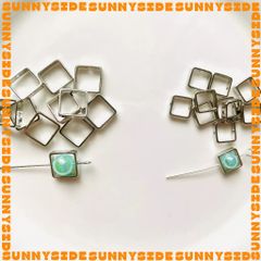 Gói 5 Cái Charm Khung Lồng Hạt Mạ Vàng 14K Hình Vuông Cao Cấp Làm Trang Sức Handmade DIY
