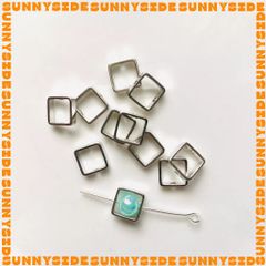 Gói 5 Cái Charm Khung Lồng Hạt Mạ Vàng 14K Hình Vuông Cao Cấp Làm Trang Sức Handmade DIY