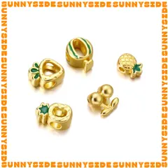 Gói 5 Hạt Phụ Kiện Hạt Charm Xỏ Lỗ Hình Trái Cây Vàng Độc Đáo Làm Dây Chuyện Vòng Tay Làm Trang Sức Handmade DIY