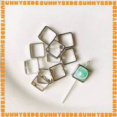 Gói 5 Cái Charm Khung Lồng Hạt Mạ Vàng 14K Hình Vuông Cao Cấp Làm Trang Sức Handmade DIY