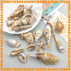 01 Charm Vỏ Sò Vỏ Ốc Nhựa Màu Loang Xà Cừ Làm Vòng Đeo Tay Mặt Dây Chuyền Phụ Kiện Trang Sức