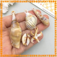 01 Charm Vỏ Sò Vỏ Ốc Nhựa Màu Loang Xà Cừ Làm Vòng Đeo Tay Mặt Dây Chuyền Phụ Kiện Trang Sức