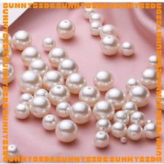 Hạt Trai Nhựa ABS Có Lỗ Xỏ Nhiều Kích Thước Làm Trang Sức Handmade DIY Phụ Kiện Xâu, Mix, Phối Vòng Tay