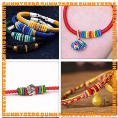 5 Cặp (10 Cái) Chốt Vải Đơn Chốt Chặn Tròn Nút Charm Phụ Kiện Xâu Phối Vòng Tay, Chuỗi Hạt Gỗ Phong Thủy May Mắn Nam Nữ