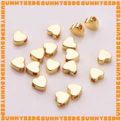10/20 Charm Hạt Cườm Mạ Vàng 18K 5mm Xỏ Lỗ Hình Trái Tim Ngôi Sao Vương Miện Cao Cấp Làm Trang Sức