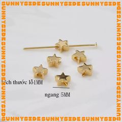 10/20 Charm Hạt Cườm Mạ Vàng 18K 5mm Xỏ Lỗ Hình Trái Tim Ngôi Sao Vương Miện Cao Cấp Làm Trang Sức