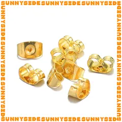 10 Đôi Nút Chặn Bông Tai Inox Thép Không Gỉ Mạ Vàng 18K Cao Cấp Làm Trang Sức Handmade DIY