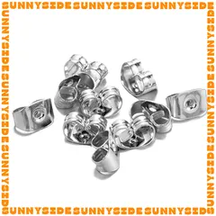 10 Đôi Nút Chặn Bông Tai Inox Thép Không Gỉ Mạ Vàng 18K Cao Cấp Làm Trang Sức Handmade DIY