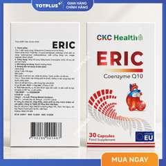 Eric Coenzyme Q10 - Bổ Sung Coenzyme Q10, Hỗ Trợ Tốt Cho Sức Khỏe Tim Mạch - Hộp 30 Viên
