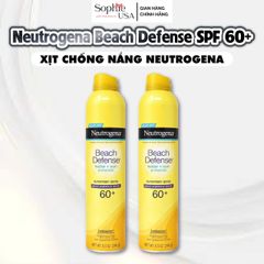 Xịt Chống Nắng Chống Nước Neutrogena Beach Defense SPF 60+ - Bảo Vệ Da Đặc Biệt Khi Du Lịch và Hoạt Động Ngoài Trời 240g
