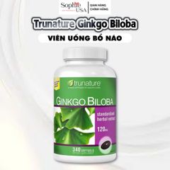 Viên uống bổ não Trunature Ginkgo Biloba 340 viên - Tăng cường trí nhớ và lưu thông tuần hoàn máu, Mỹ