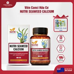 Viên Uống Canxi Hữu Cơ Nutri Seaweed Calcium 60 Viên - Bổ Sung Canxi Từ Tảo Biển New Zealand Hỗ Trợ Xương Chắc Khỏe và Tăng Chiều Cao