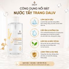 [Tặng bông tẩy trang Care4u] Nước Tẩy Trang Daliv Hàn Quốc 500ml Panthenol B5 Dịu Nhẹ Cho Da Nhạy Cảm