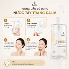 [Tặng bông tẩy trang Care4u] Nước Tẩy Trang Daliv Hàn Quốc 500ml Panthenol B5 Dịu Nhẹ Cho Da Nhạy Cảm