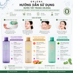 [Tặng mút trang điểm] Nước Tẩy Trang Orjena 300ML Làm Sạch Sâu Bụi Bẩn Dưỡng Ẩm Da Mặt Dịu Nhẹ Cho Mọi Loại Da