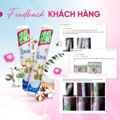 Combo 5 cây bông tẩy trang Ipek 150 miếng tròn 100% cotton chính hãng siêu mềm mịn tự nhiên