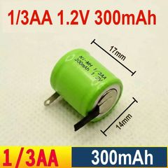 PIN NiMH/NiCd 1/3AA 1.2V 300mAh HÀN SẴN NIKEN 2 ĐẦU, DÀNH THAY THẾ CHO MÁY CẠO RÂU, TÔNG ĐƠ, MÁY TĂM NƯỚC VÀ CÁC THIẾT BỊ KHÁC
