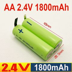 PIN NiMH/NiCd AA 2.4V 1800mAh HÀN SẴN NIKEN 2 ĐẦU, DÀNH THAY THẾ CHO MÁY CẠO RÂU, TÔNG ĐƠ, MÁY TĂM NƯỚC VÀ CÁC THIẾT BỊ KHÁC