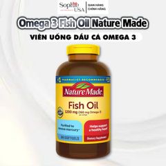 Dầu Cá Omega 3 Nature Made 1200mg 300 Viên - Hỗ Trợ Tim Mạch, Cải Thiện Trí Não, Dinh Dưỡng Mắt