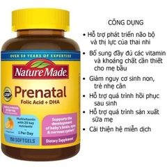 Vitamin tổng hợp cho bà bầu Prenatal Folic Acid DHA 150 Viên Mỹ_Bee Mart