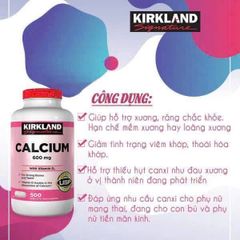 VIÊN UỐNG CANXI KIRKLAND 600MG + D3 500 VIÊN MỸ