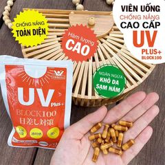 Viên uống chống nắng UV Plus+ Block 100 Nhật Bản, bảo vệ da, ngăn ngừa lão hóa, giữ ẩm cho da.