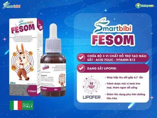 Sắt Smartbibi ,hỗ trợ tạo hồng cầu hương trái cây, 30 ml ,dạng nhỏ giọt cho trẻ từ sơ sinh và mọi lứa tuổi
