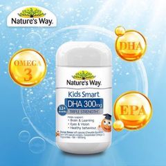 Viên nhai hỗ trợ bổ não Kids Smart Bursts DHA 300mg Nature's Way (50 viên) date 12/28