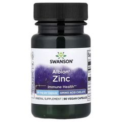 VEGAN -Viên uống Kẽm Albion Zinc, 30 mg, 90 viên nang thuần chay hãng Swanson