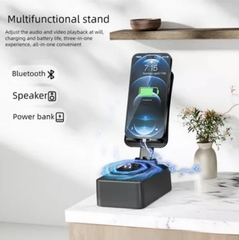 Loa Bluetooth kiêm giá đỡ điện thoại 2 trong 1, sạc xoay đa năng, hỗ trợ livestream, tiện lợi cho người lười